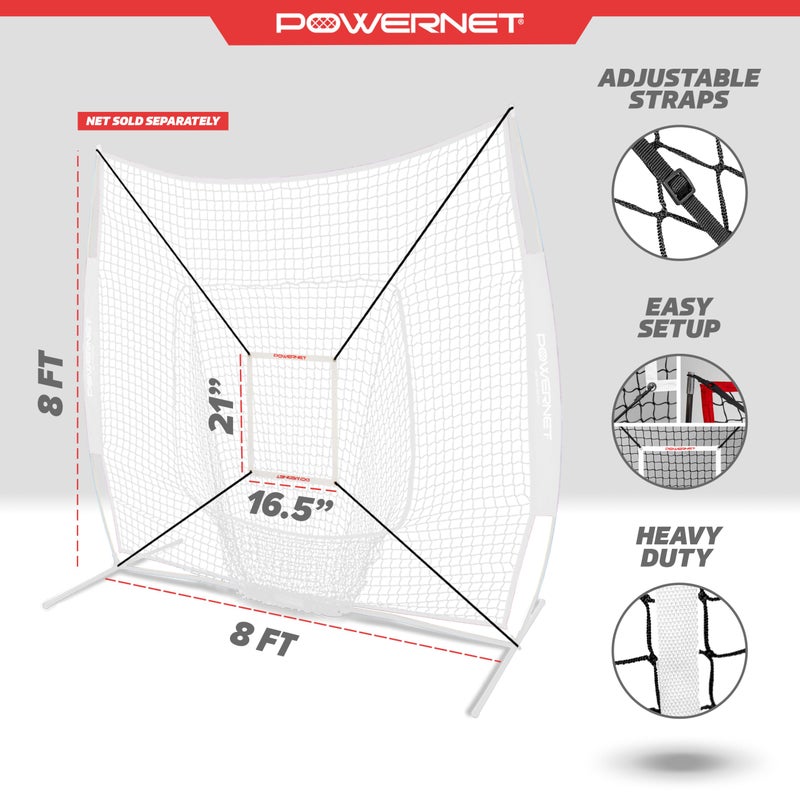 PowerNet Strike Zone Pitching Aid for 8x8 Softball & Baseball Net, Baseball Training Equipment for Pitching Drills and Location Accuracy, Solo or Team Pitcher Training Aid, Attachment Only - Image 4
